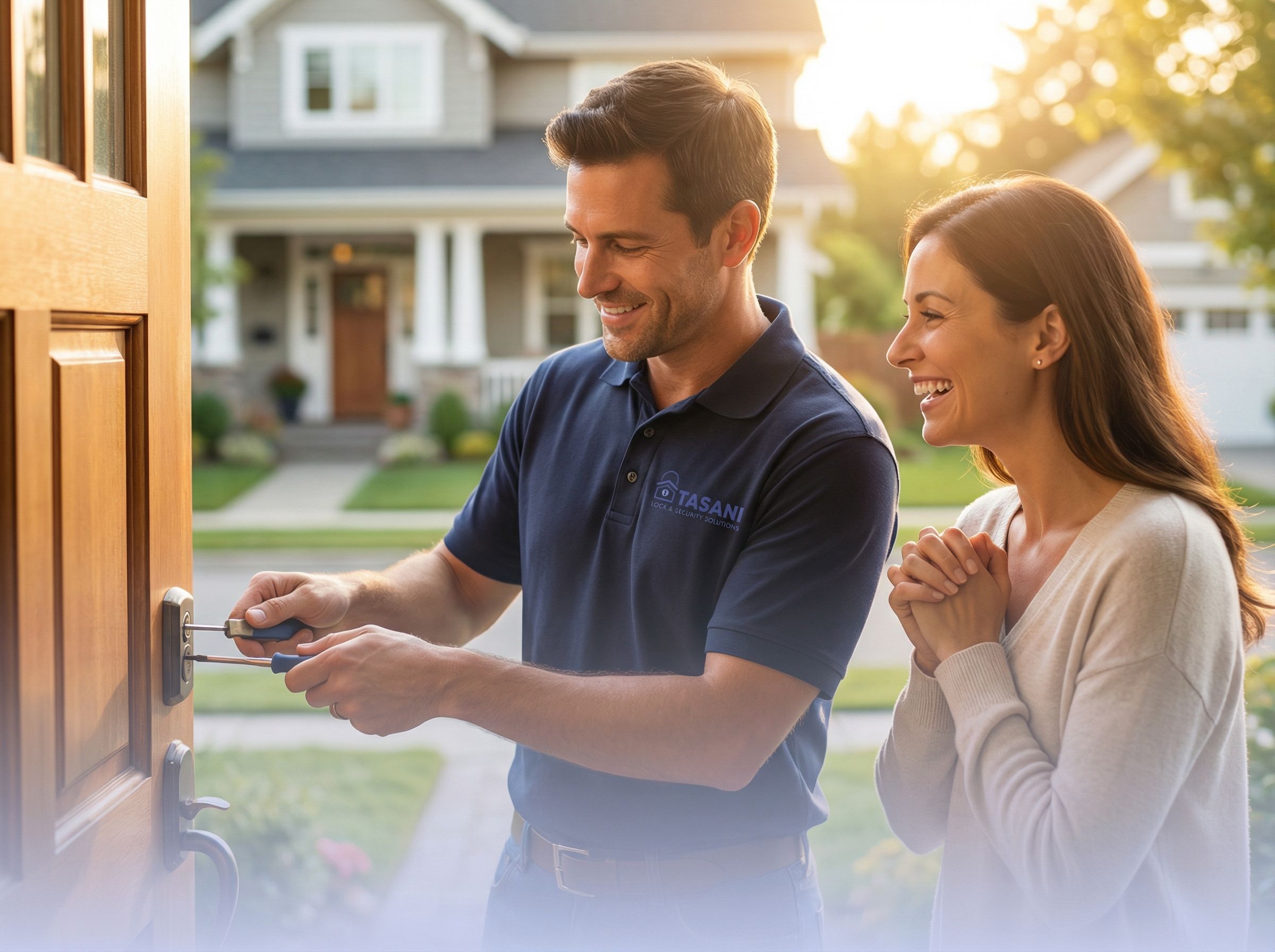 Slotenmaker opent deur voor buitengesloten klant