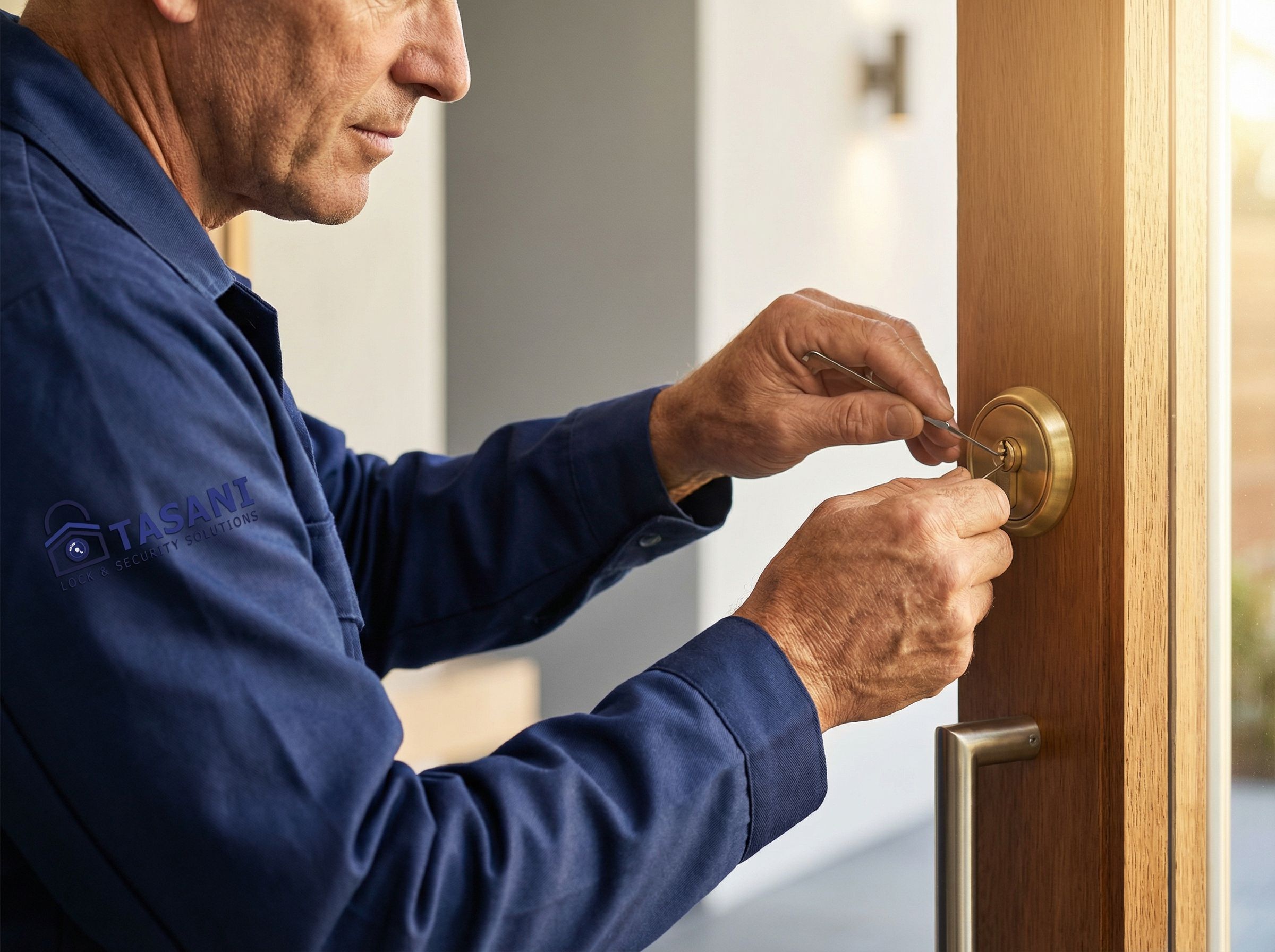 Professionele Tasani slotenmaker aan het werk